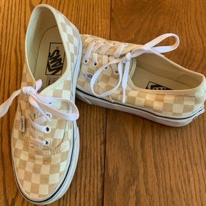 Beige Checkered Vans